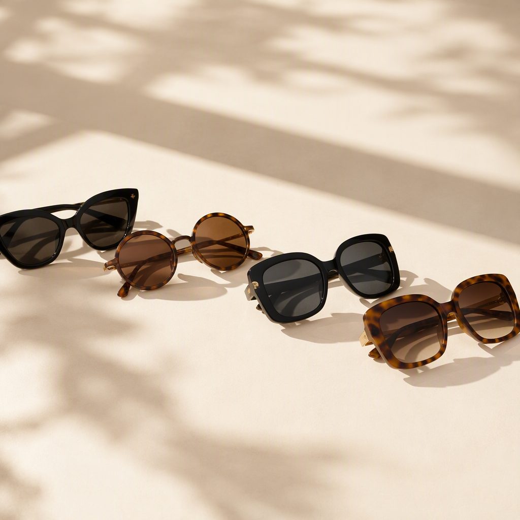 Rows of women's sunglasses